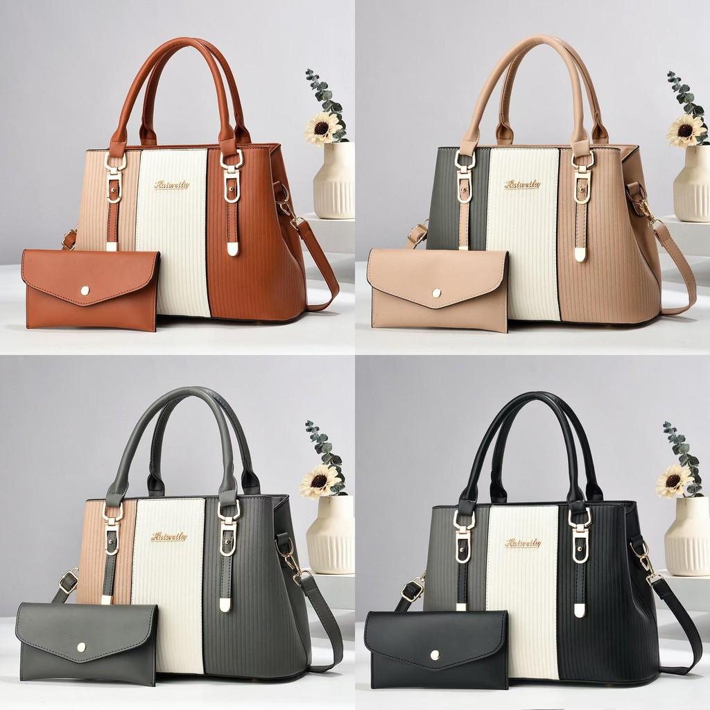 Elegant And Spacious Mother And Child Bag In Modern Striped Color Block Style For Women