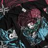 Anime Demon Slayer Tanjiro Sun Water Dragon Duo Black TShirt Gift For Friends