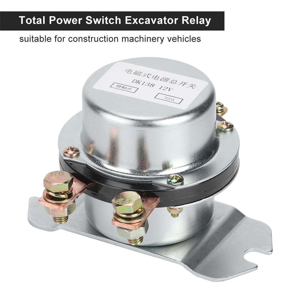12V 300A Car Total Power Switch Relay DK138 Excavator Relay for Construction Machinery Vehicles