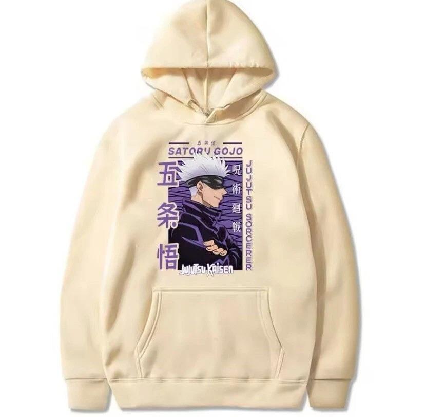 Jujutsu Kaisen Anime Hooded Gojo Satoru Printed Men Hoodies Comfortable Unisex Oversized Sweatshirt Harajuku Streetwear