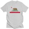 Modny T-shirt z Flagą Republiki Kalifornii Unisex Krótki Rękaw 1846 Flaga Stanu Kalifornia T-shirt z Niedźwiedziem Czysta Bawełna Letnie Koszulki