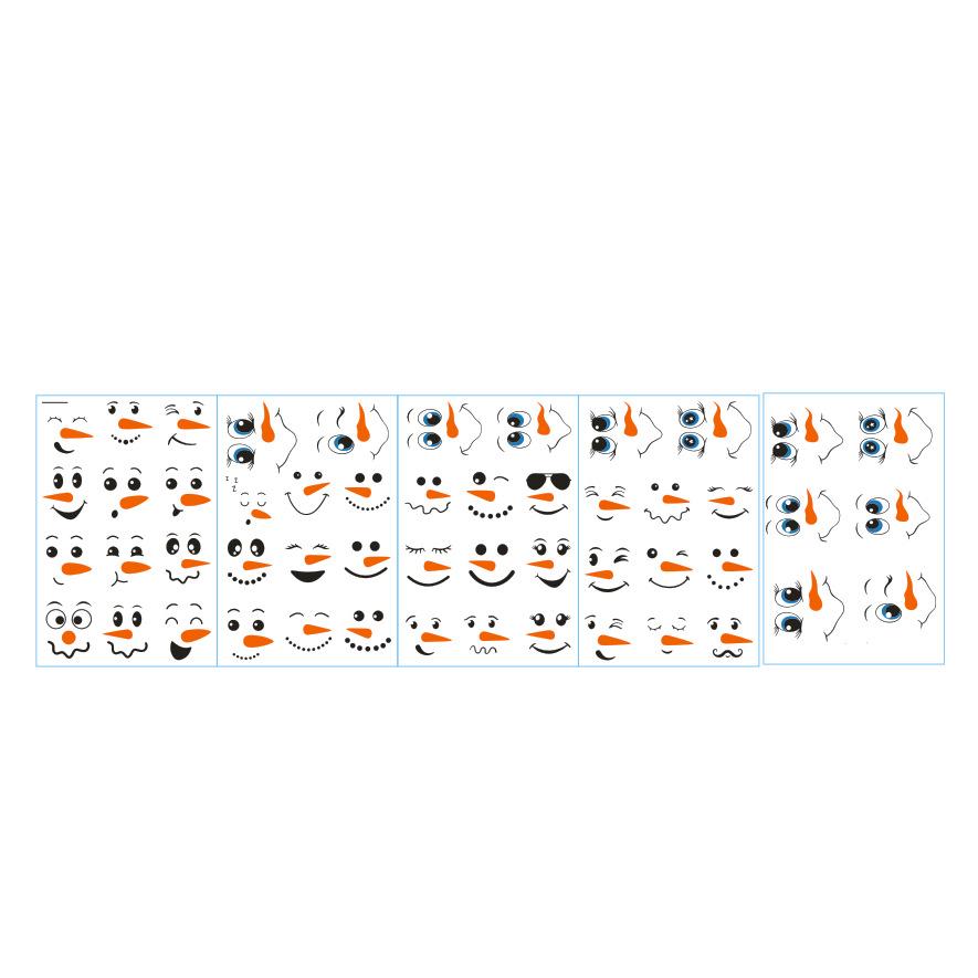 Cartoon snowman emoji sticker funny snowman decoration sticker self-adhesive refrigerator sticker wall sticker gift box decoration