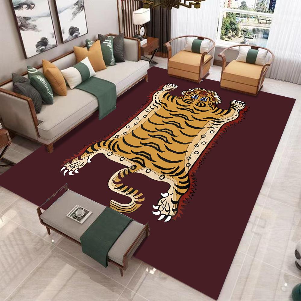 Abstract Tiger and Leopard Carpet Soft Non-Slip Living Room Bedroom Floor Mat Large Area Rug Easy To Clean Mat Home Decoration
