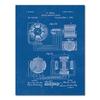Nikola Tesla Motor Patent Blueprint Vintage Posters and Prints Artwork Magnetic Motor Wall Art Canvas Painting Gift Home Decor No Frame