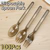 100Pcs Eco-Friendly Ice Cream Spoons Individually Packaged Dessert Cake Scoop  Tableware