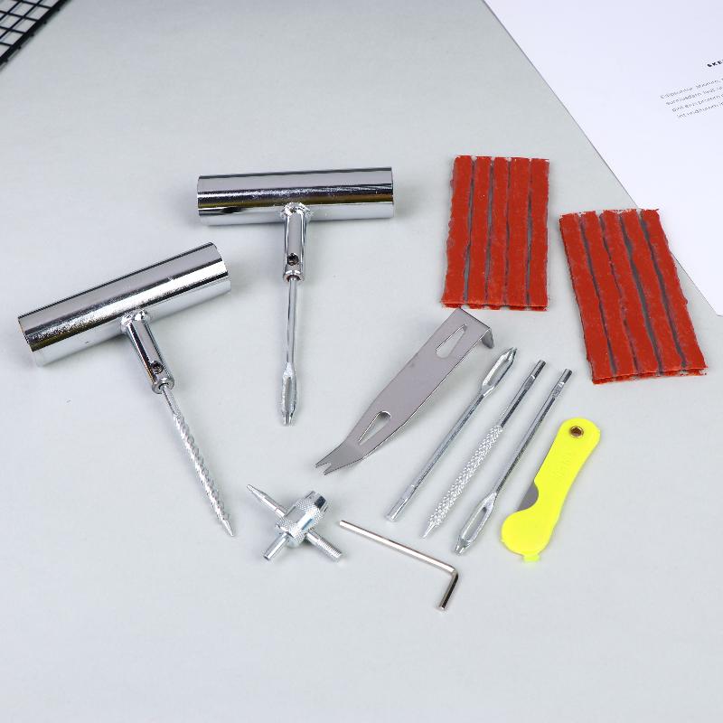 33/58Pcs Auto Tire Repair Set Puncture Repair Tools Car Van Motorcycle Bike Emergency Heavy Duty Tubeless Tire Repair Rivet Set
