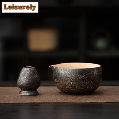 Japanese Style Pink Yin Ceramic Matcha Bowl Tea Whisk Stand Set Frothing Stirring Ceremony Accessories Tea Ceremony Craft Gift