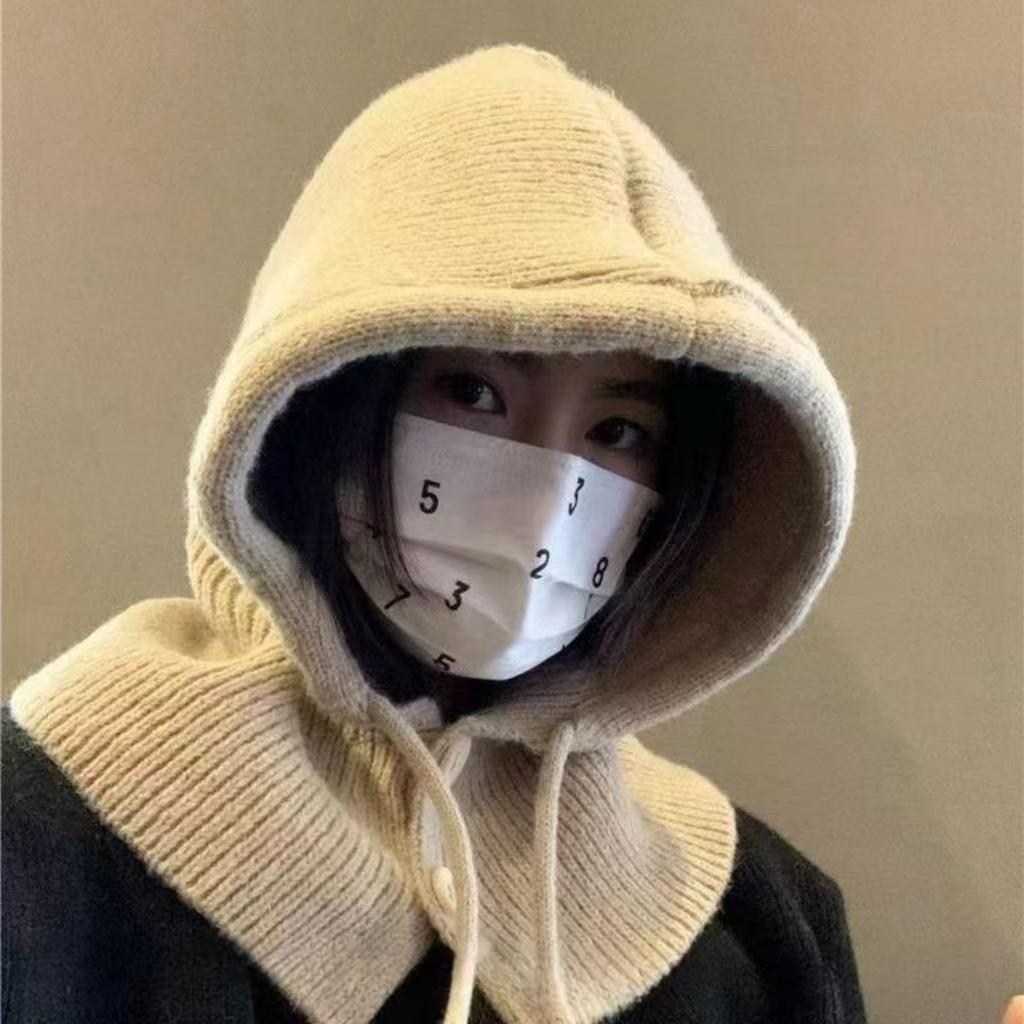 Windproof Hat, Button, Shawl Hat, Windproof Hat, Ear Protection Hat, Thermal Hat, Pullover Hat, Knitted Hat