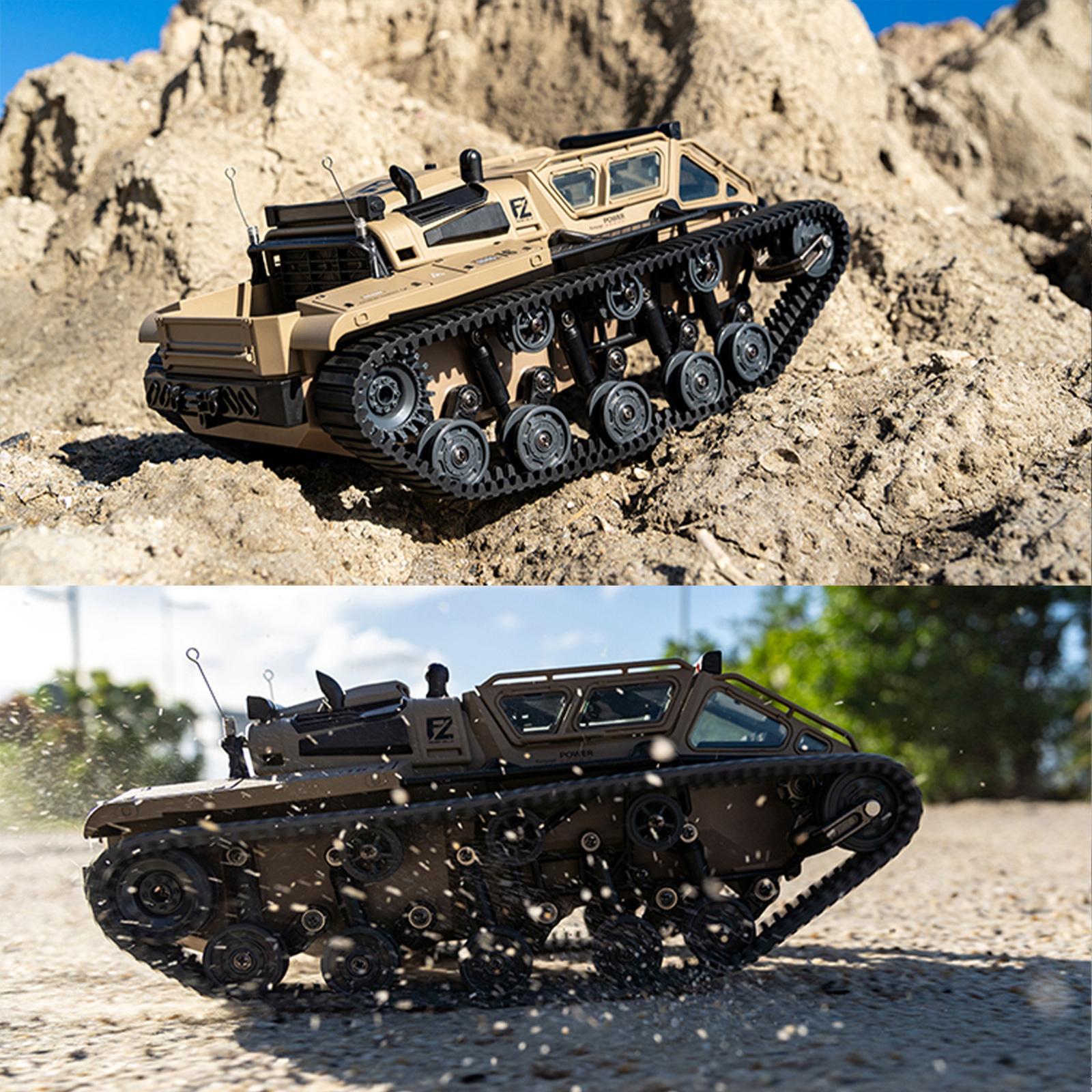 RC Tracked Tank With Full-Proportional Remote Control Car Powerful Offroad For All Terrains With Led Lights And Alloy Door Open Armored Vehicles with [1 Battery]