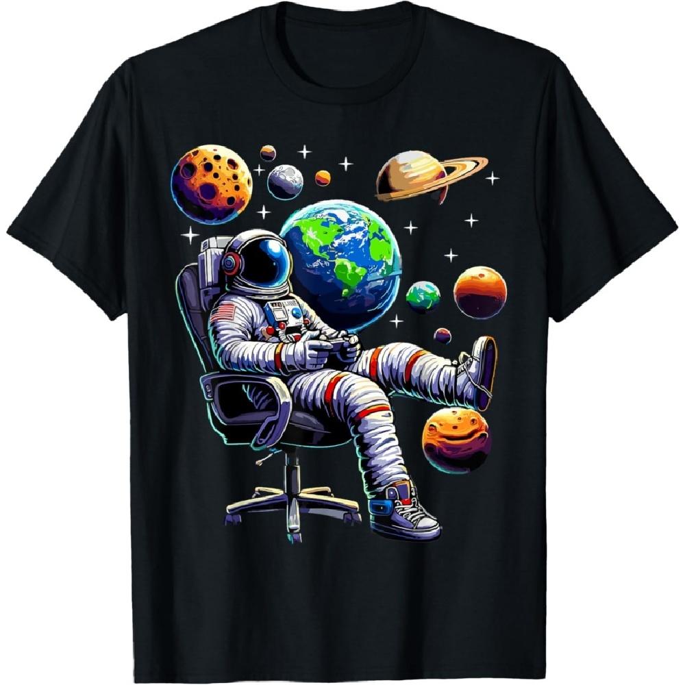 

Astronaut Gamer Space Gaming System Planets T-Shirt S