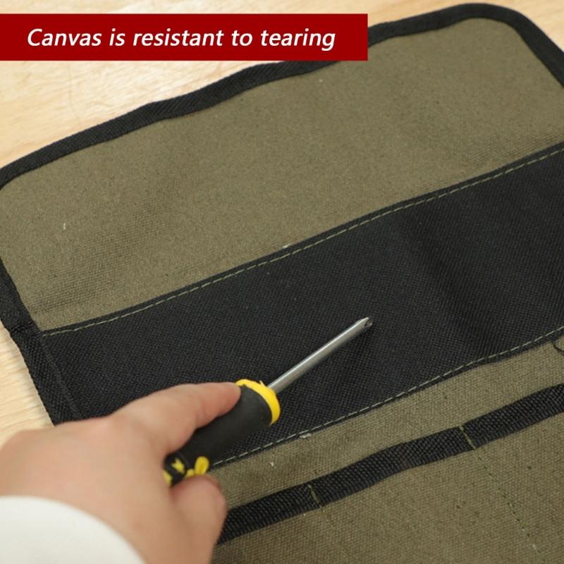 Sturdy Water resistant Tool Organizer Roll Up Pouch Foldable for Portable Storage Featuring Multiple Pockets Quick Access