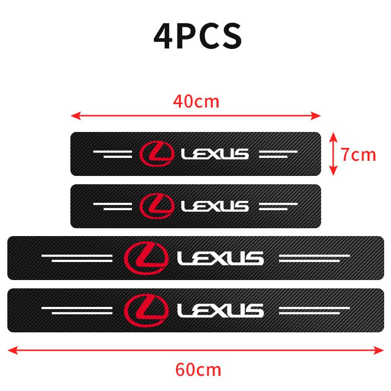

4Pcs Car accessories Door Sill Scuff Plate Decor Carbon Fiber Stickers For Lexus EX300H RX450H IS300H ES300H NX RX GS Al20