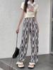 Batik-Hose im Vintage-Stil für Damen mit weitem Bein, lockere, schlankmachende Freizeithose aus Eisseide, bequeme, kühle Freizeit- und Sporthose, eleganter Stil