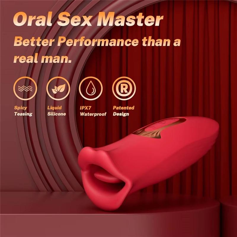 French-Kiss Vibration Tongue Rose FemaleSex Toy Clitorial Massager Multiple Pleasure Modes Intimate Adult Toy for Women