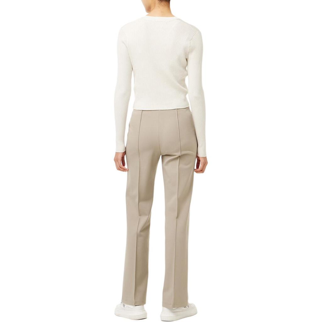 Calvin Klein Jeans Autumn Winter Solid High Waist Flared Casual Pants Women Bottoms Beige J224581-PCF