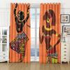Luxury Gold Pretty African Woman Free Shipping Window Curtains For Living Room Kids Bedroom Bathroom Kicthen Door Home Decor2Pcs