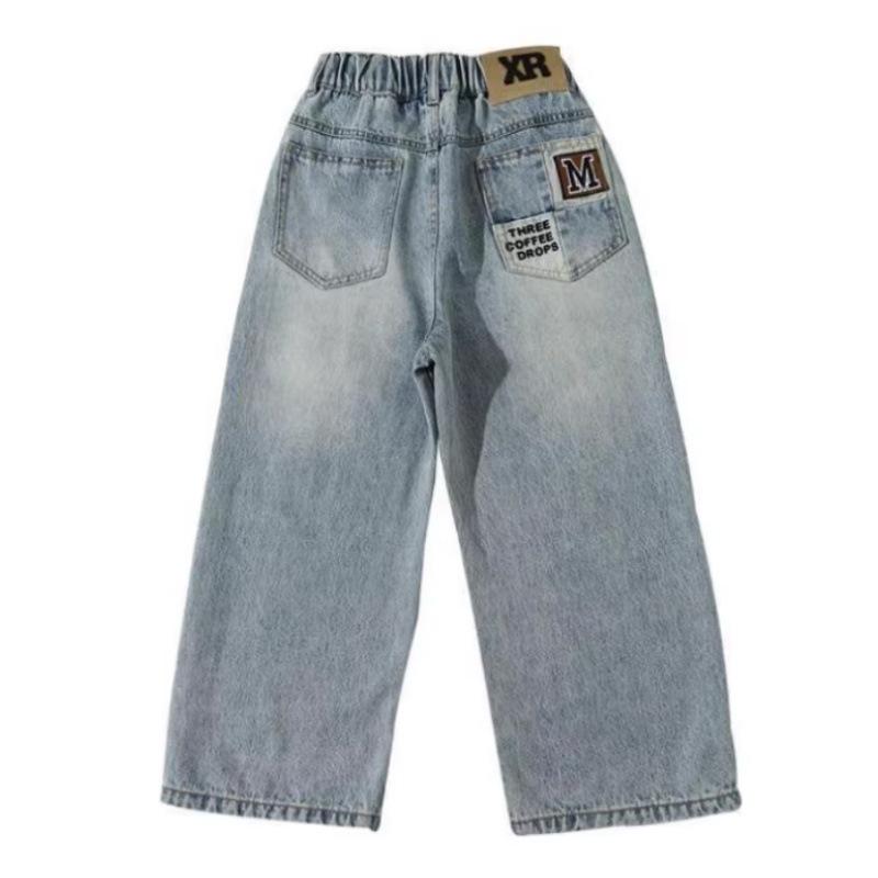 Boys' Straight-Leg Jeans - Spring & Autumn Style, Medium/Large Sizes, Loose Fit