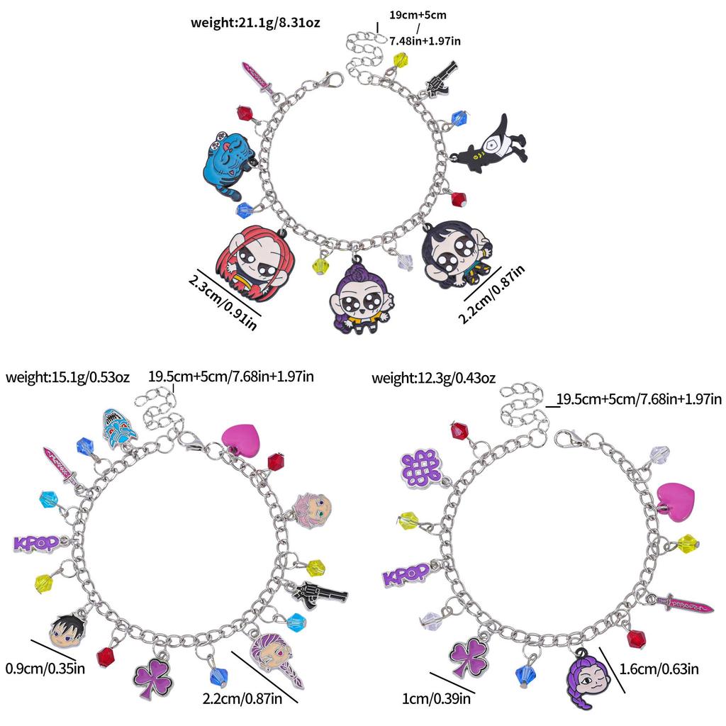 Bracelet Huntr X Personnage de dessin animé en alliage de zinc avec finition plaquée pour hommes et femmes Bijoux