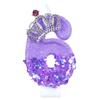 New 0-9 Number Birthday Candles Original Purple Sequined Crown Birthday Cake Digital Party Candle Decoration