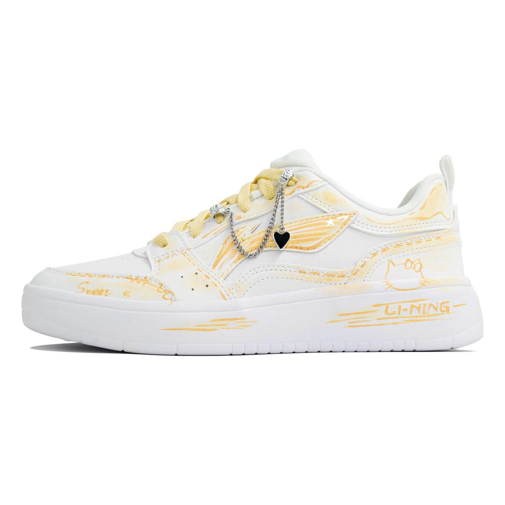 Li Ning Sycee Wan Hua Nong, Kitten Sweetheart, Shopping Bag Abrasion Resistant Slip Resistant Low Top Skateboard Shoes AGCT340-5(Team113-S-BOX)
