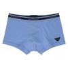 Emporio Armani SHINY LOGOBAND Men's Boxer Briefs with Shiny Waistband and Logo, Front Closure, EU Size, 54045129, Medium (EU Size), Color: Sax