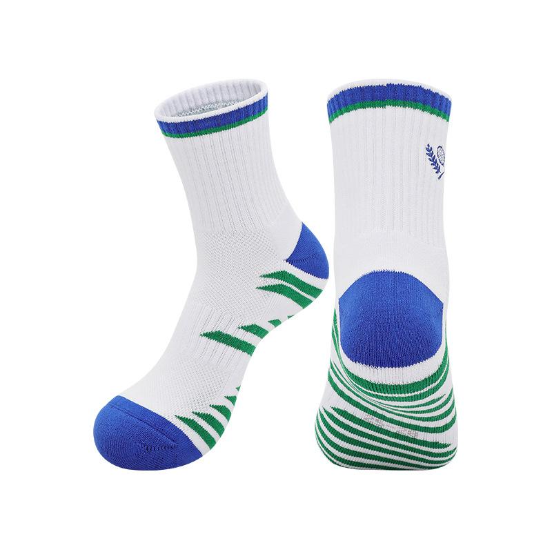 Summer Professional Badminton Socks Youth Non-Slip Mid-Tube Sports Socks Basketball Running Cotton Sweat-Absorbing Training Socks