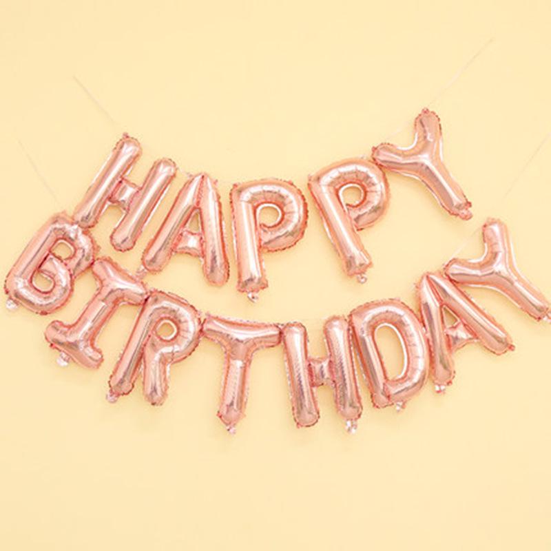 16 inch Happy Birthday Letter Set Happy Birthday Aluminum Film Balloon Pendant Aluminum Foil Ball Celebration