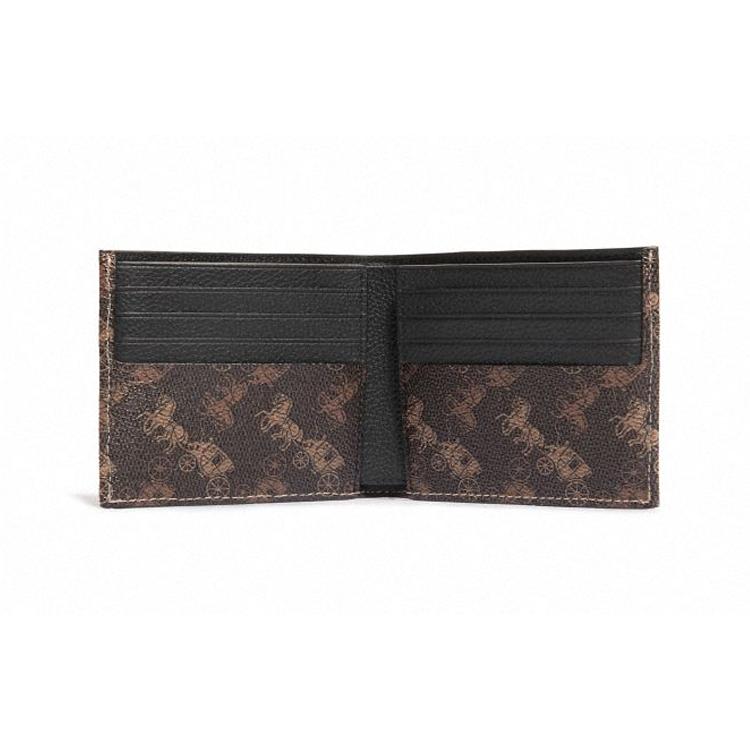 New COACH Billfold Wallet PVC Clutches Wallets Men's Dark Brown 4906-A7U