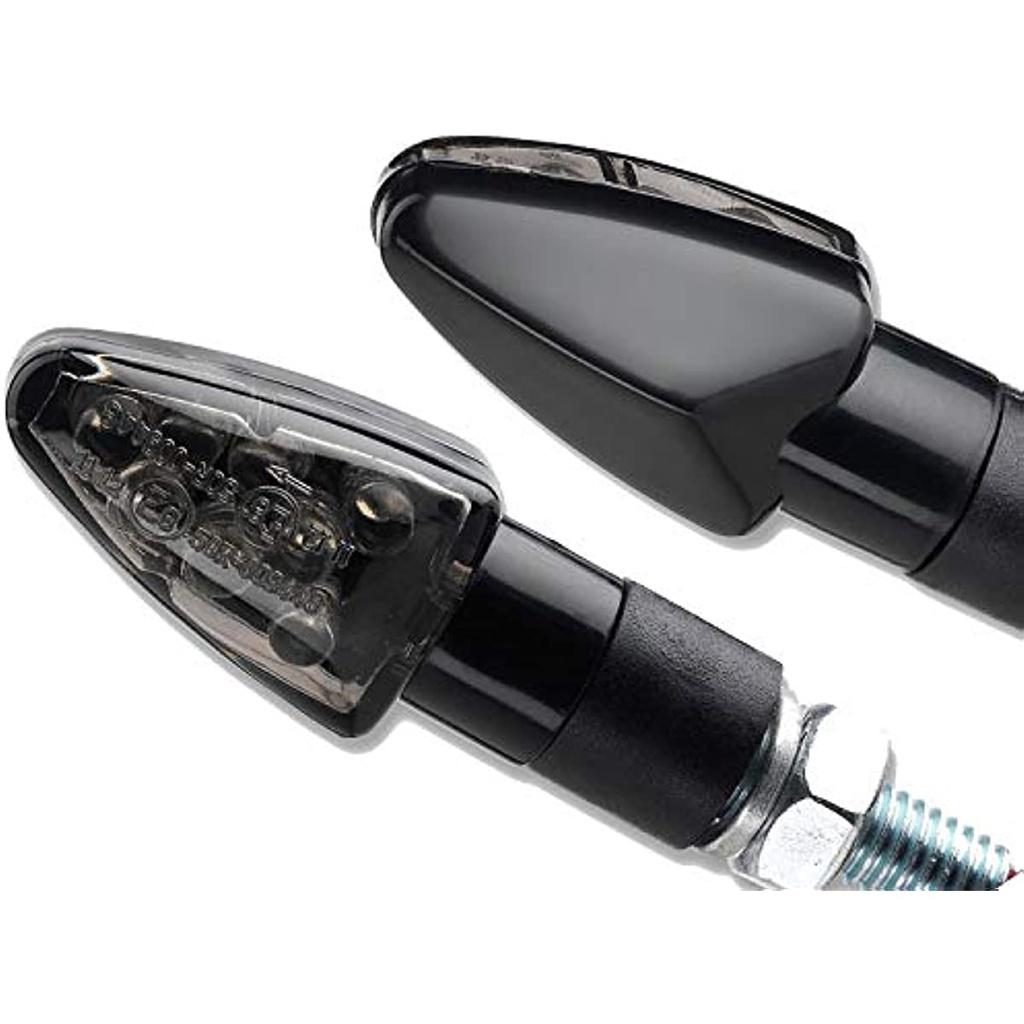 4 X Mini Indicador Universal Preto Matizado Led Motocicleta Indicadores Wizard 2 Pares De Indicadores