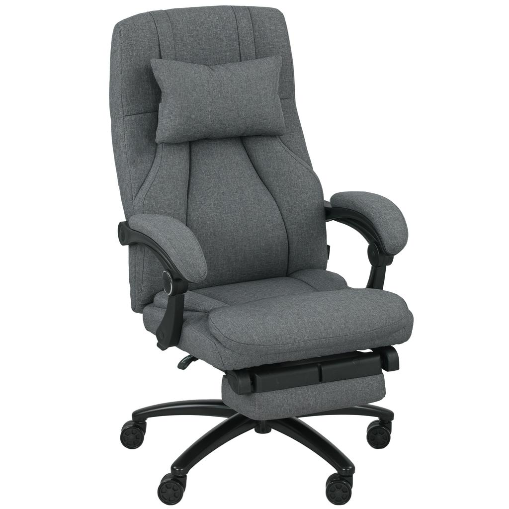 Massage Office Chair, USB Interface, Swivel Casters, Dark Grey