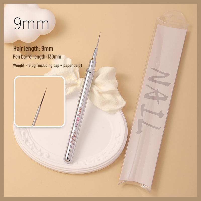 Ultra-Fine Nail Art Liner Pen Set with Metal Handle and Detachable Cap for Professional Nail Artists