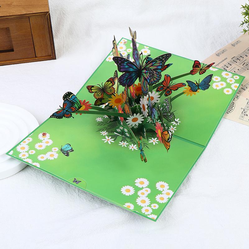 3D Butterfly Pop Up Greeting Cards Postcard For Valentine's Day, Anniversary, Wedding Invitation Greeting,Mother, Birthday Gift