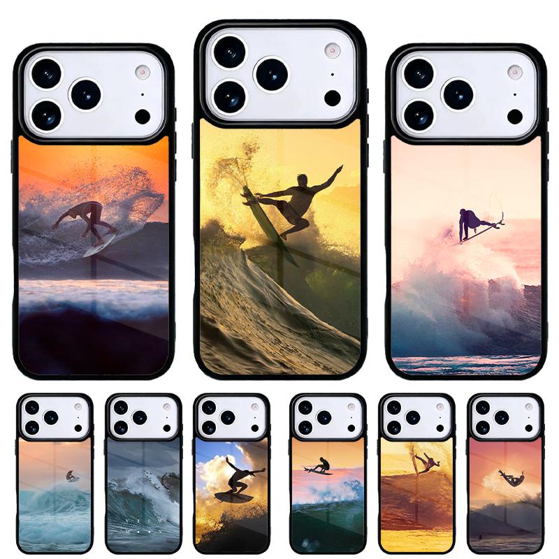 Surfing Wave Soft Phone Case for iPhone 17 Air 16e 15 14 13 Pro Max Back Cover for 12 11 Pro Coque