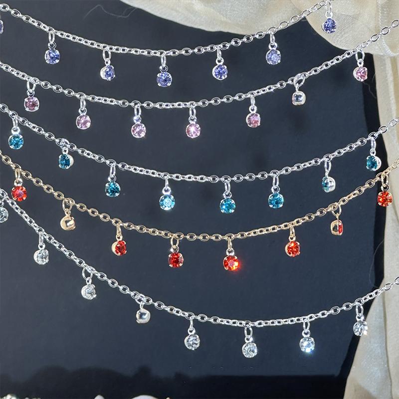 10M Pink Purple Red Rhinestone Chain Copper Clad Iron Chain Plating For DIY Bracelet Necklace Jewelry Making Clothes Accessories