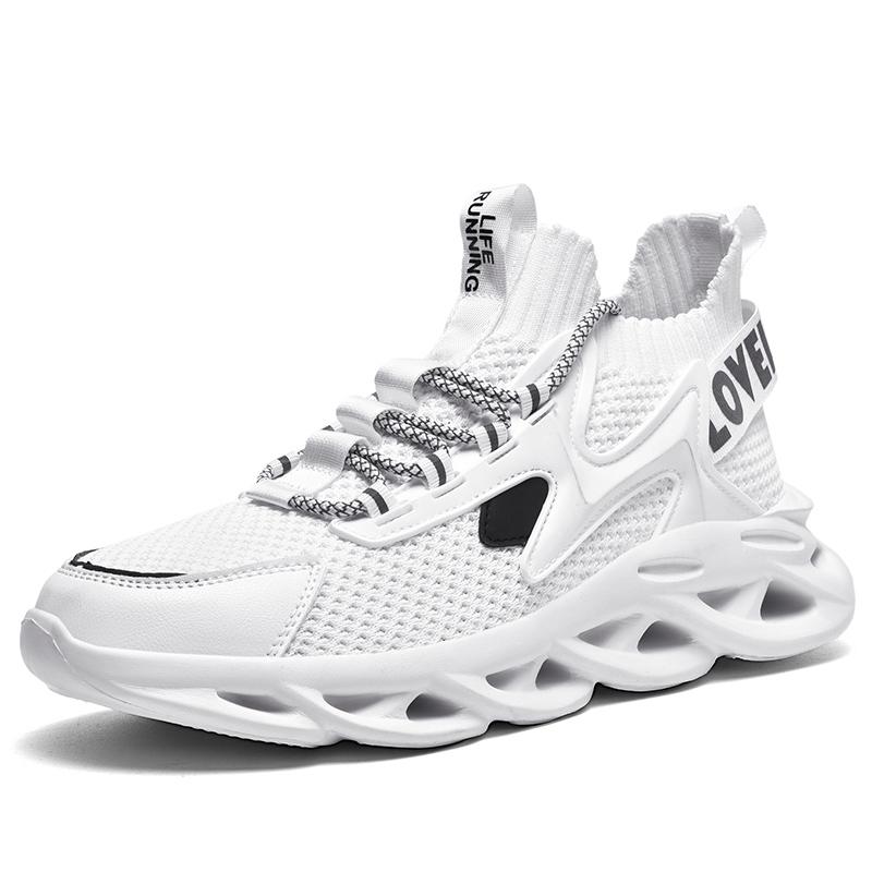 

Кроссовки для бега мужские спортивные уличные модные легкие удобные повседневные туфли на плоской подошве сетчатые дышащие мягкие кроссовки для спортзала для мужчин 39 белый