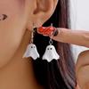 Cute Cartoon White Ghost Dangle Earrings for Women Trendy Creative Funny Monster Earrings Necklace Halloween Jewelry Accessories