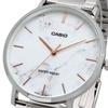 Casio Quartz Watch White Marble Metal Band Men's MTP-VT01DM-7A (Overseas Model) [Used]