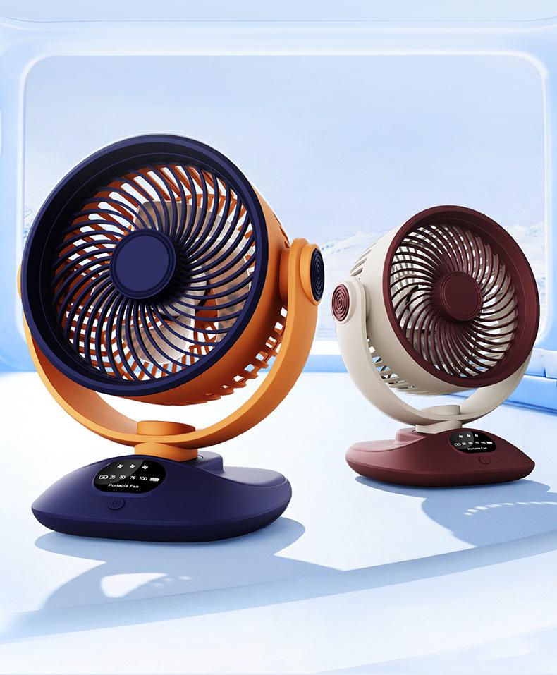 2026 Rechargeable USB Oscillating Desktop Fan - Portable Electric Fan for Dormitory Use