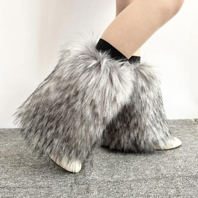 Faux Furs Leg Warmer,Warm Soft Cozy Fuzzy Leg Warmer Boot Cuffs Cover for Women Party Costumes Boot Sleeves Boot Covers