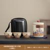 Light luxury Ru kiln wave express cup can be opened retro travel tea set outdoor business portable set