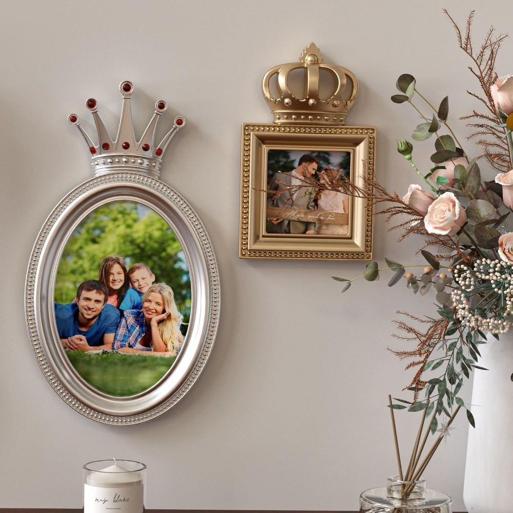 Non-Stick Photo Frame Silicone Mold Crown Design Epoxy Resin Mold Plaster Ornament Mold Home Decor