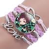 Slayer Demon Bracelet Alloy Glass Pendant Multilayer Woven Accessories Anime
