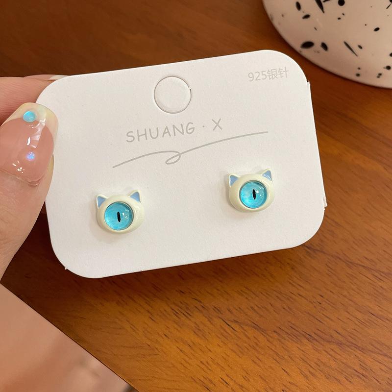 Creativity Cartoon Funny Little Monsters Ear Stud Earrings for Women Retro Fashion Personality Opal Evil Eye Y2K Jewelry Gift