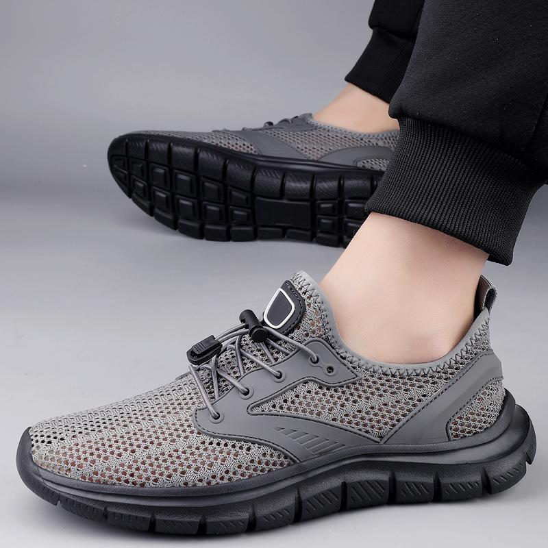 2025 Summer Hollow Out Breathable Soft Sole Shoes Mens Running Walking Mesh Shoes Breathable Male Commute Men's Tennis Footwear
