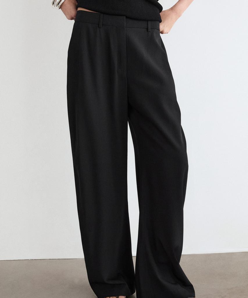 Masimodutti Wool Blend Stitch Detail Pants