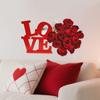 Abnehmbarer LOVE Rose Wandaufkleber - Valentinstag-Thema Hausdekoration Aufkleber