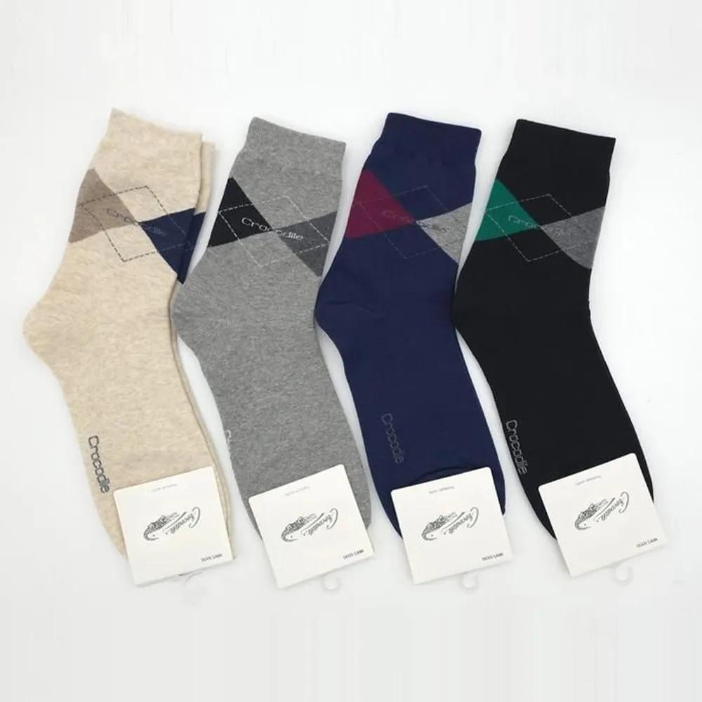 Men s Domestic Crocodile Argyle Mid-Calf Socks 5-Pair Pack 5 pairs of navy