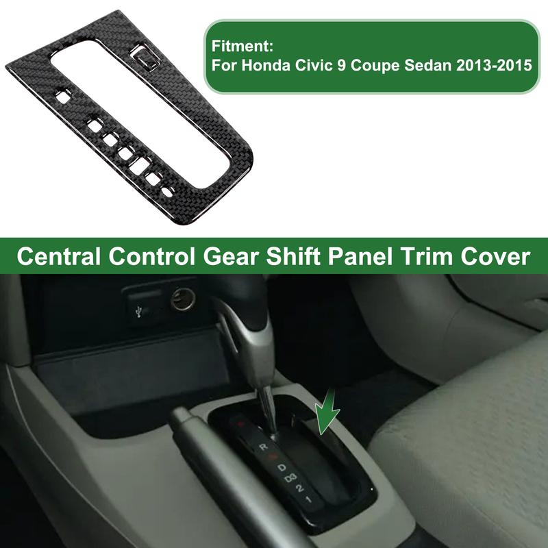 UXCELL Central Control Gear Shift Panel Trim Cover for Honda Civic 9 Coupe Sedan Black