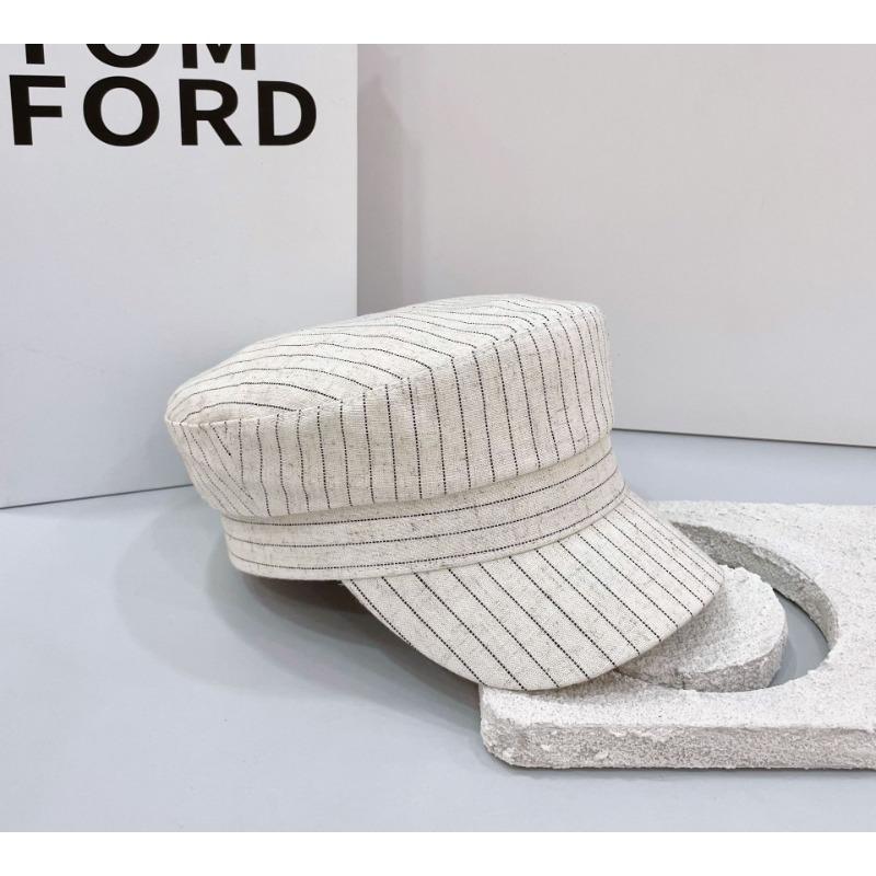 25 New Striped Solid Color Breathable Beret Octagonal Hat Breathable Shade Travel Casual Hat Tide