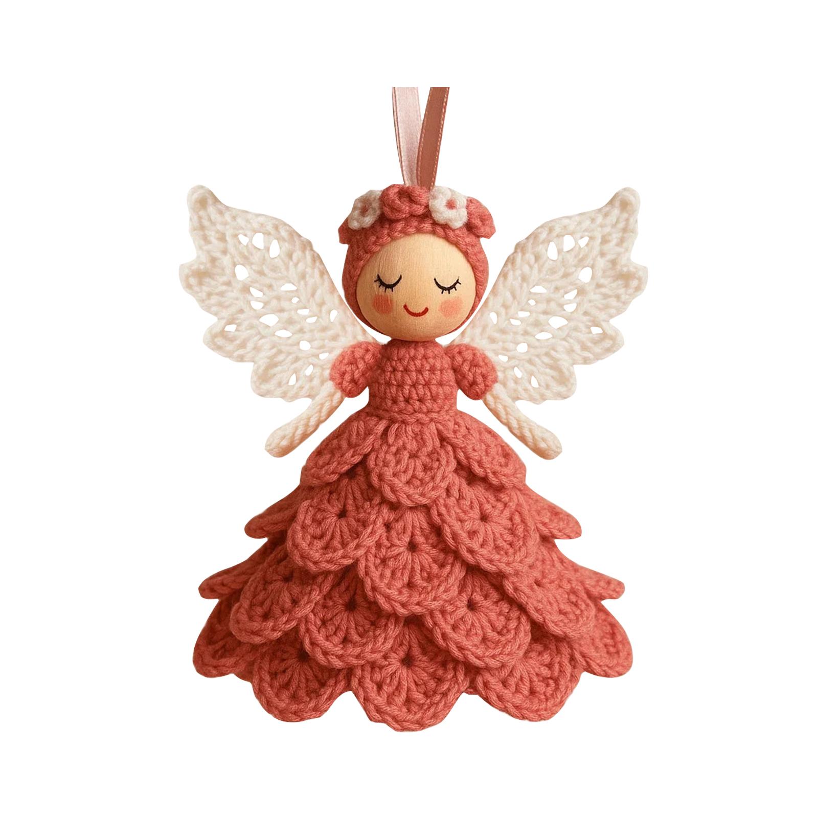 

Рождественский набор для вязания крючком ангела своими руками, милый вязаный кулон на елку One Size